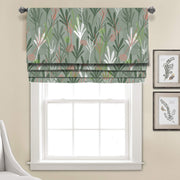 Botanical Flora Pattern Linen Faux Roman Shade Valance